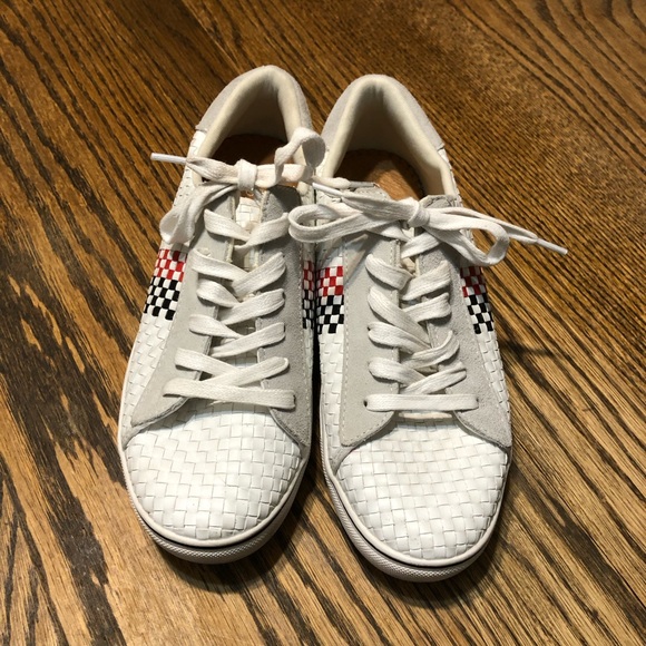 Bernie Mev White and Red Checkered Shoes - Picture 2 of 7